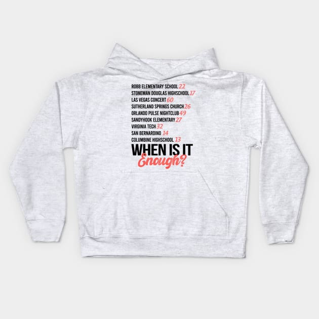 When Is It Enough? Kids Hoodie by iconicole